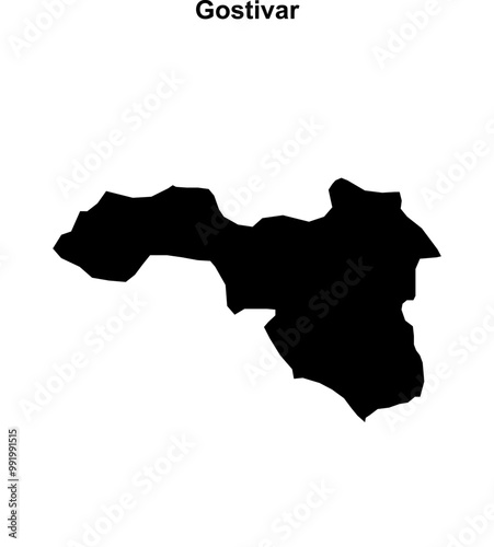 Gostivar municipality blank outline map photo