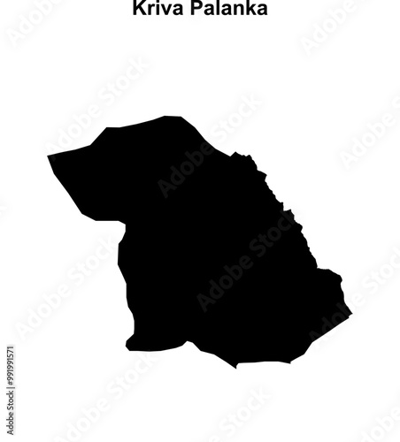 Kriva Palanka municipality blank outline map