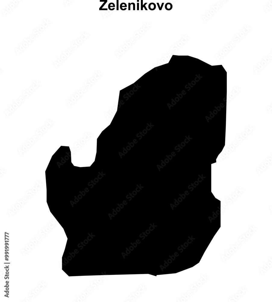 Zelenikovo municipality blank outline map Zelenikovo municipality blank outline map