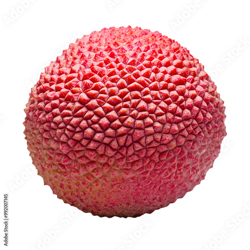  Seedless Fruits - Seedless Lychee. A whole Seedless Lychee with a bumpy red skin, isolated on transparent backdrop. photo