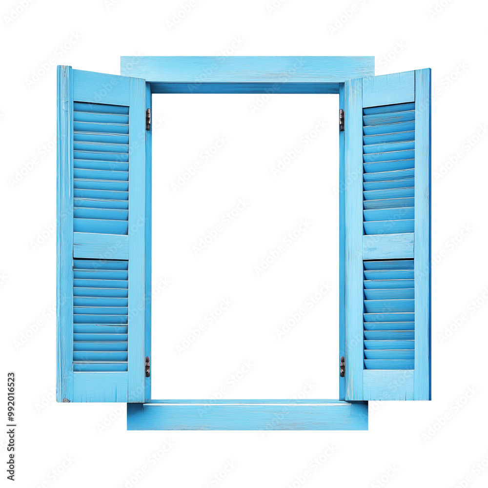 Wooden Open Window Blue Shutters Isolated on White and Png Transparent Background Wooden Open Window Blue Shutters Isolated on White and Png Transparent Background