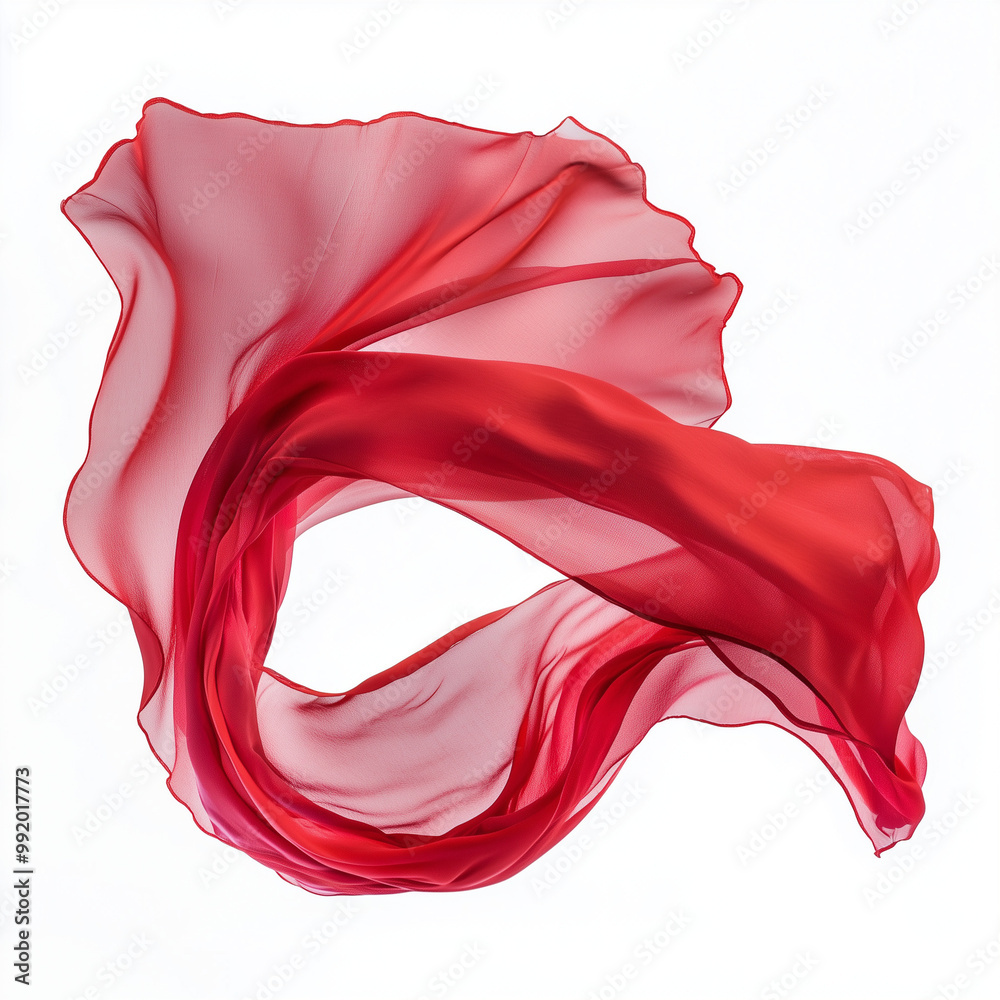 red silk fabric floating isolated on white background red silk fabric floating isolated on white background