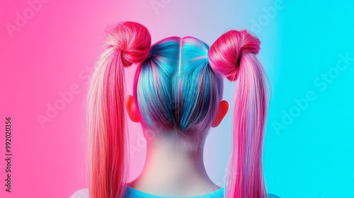 Pigtails isolated on a luminescent canvas. photo