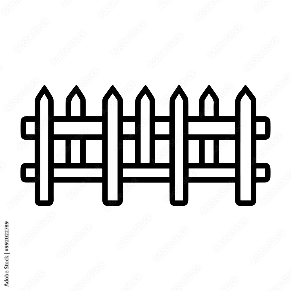 fence icon or modern line symbol. Vector line art and icon design with bold outline. Black and white Pixel Perfect minimalistic symbol isolated white background. Silhouette simple thin sign fence icon or modern line symbol. Vector line art and icon design with bold outline. Black and white Pixel Perfect minimalistic symbol isolated white background. Silhouette simple thin sign
