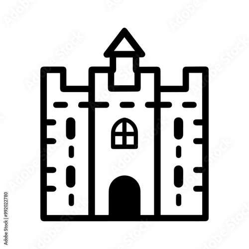 siege icon or modern line symbol. Vector line art and icon design with bold outline. Black and white Pixel Perfect minimalistic symbol isolated white background. Silhouette simple thin sign