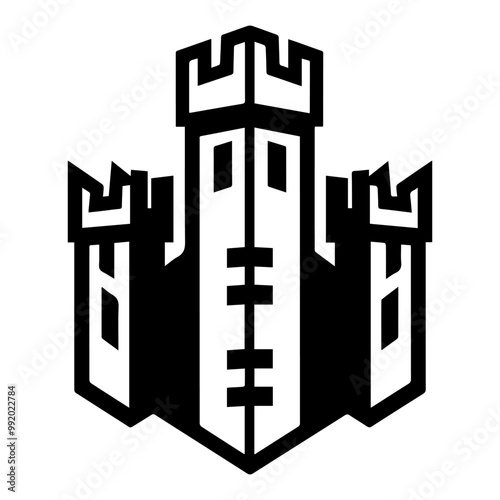 siege icon or modern line symbol. Vector line art and icon design with bold outline. Black and white Pixel Perfect minimalistic symbol isolated white background. Silhouette simple thin sign