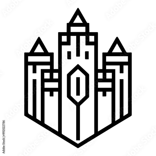 siege icon or modern line symbol. Vector line art and icon design with bold outline. Black and white Pixel Perfect minimalistic symbol isolated white background. Silhouette simple thin sign