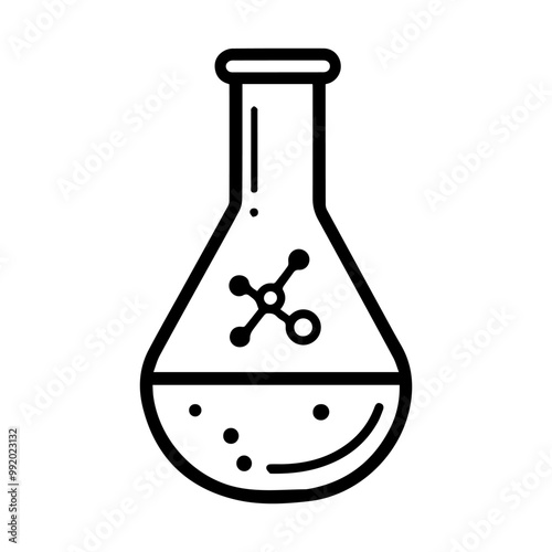 Lab experiment icon or modern line symbol. Vector line art and icon design with bold outline. Black and white Pixel Perfect minimalistic symbol isolated white background. Silhouette simple thin sign