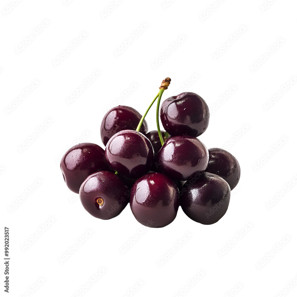 Stone Fruits - Cherry. A cluster of Cherries in a small pile, isolated on transparent backdrop. Stone Fruits - Cherry. A cluster of Cherries in a small pile, isolated on transparent backdrop.