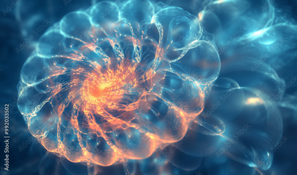 A mesmerizing abstract pattern resembling a glowing spiral of vibrant energy. Bright orange and blue hues twist in a fluid motion, evoking futuristic, cosmic energy. A mesmerizing abstract pattern resembling a glowing spiral of vibrant energy. Bright orange and blue hues twist in a fluid motion, evoking futuristic, cosmic energy.