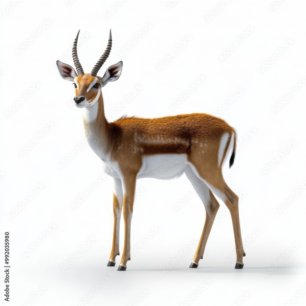 Koyram Antelope Standing on White Background Koyram Antelope Standing on White Background