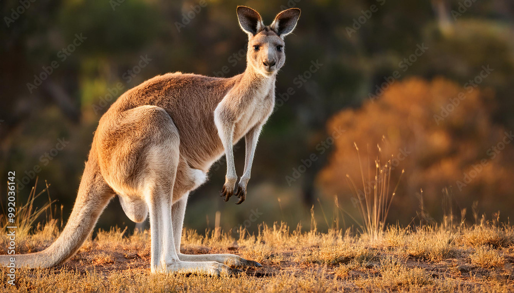 Close-Up of a Kangaroo, Highlighting Its Unique Features and Natural Habitat Close-Up of a Kangaroo, Highlighting Its Unique Features and Natural Habitat