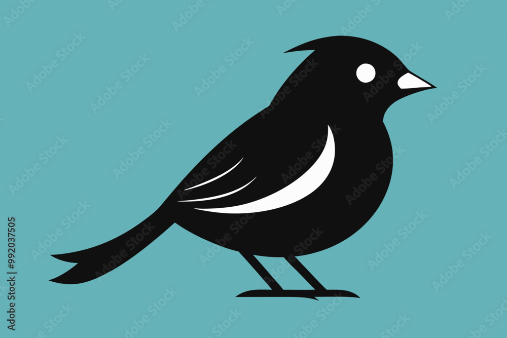 A cute Cedar Waxwing bird for log silhouette black Vector art illustration A cute Cedar Waxwing bird for log silhouette black Vector art illustration