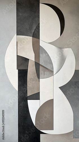 Vertical background of shapes in neutral colors