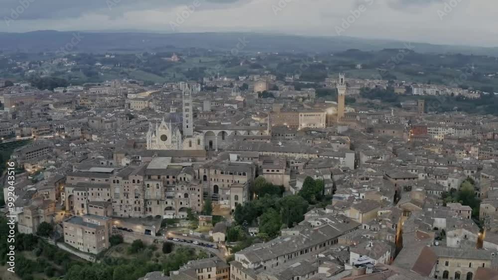 Top aerial drone view of City Top aerial drone view of City