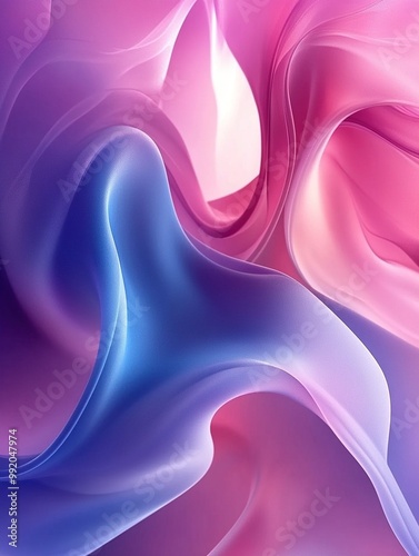 A high-resolution, minimalist abstract background featuring fluid waves of vibrant colors in shades of blue and purple.
