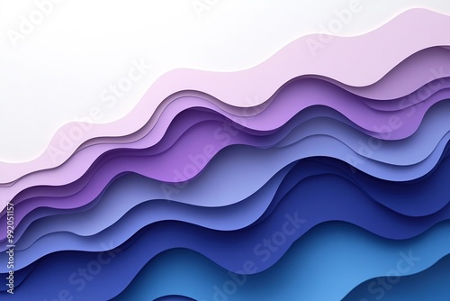 A high-resolution, minimalist abstract background featuring fluid waves of vibrant colors in shades of blue and purple.

