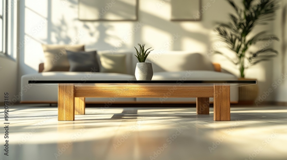 Minimalist coffee table with a glass top, Minimalist coffee table with a glass top,