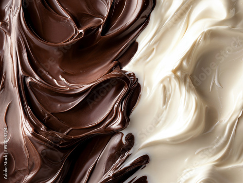 Texture sfondo di cioccolato variegato al latte bianco e fondente