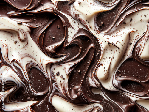 Texture sfondo di cioccolato variegato al latte bianco e fondente