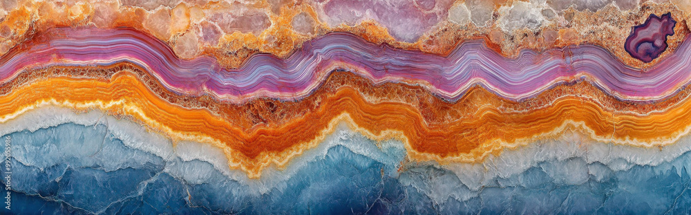 colourful, layered patterns of a geode slice colourful, layered patterns of a geode slice