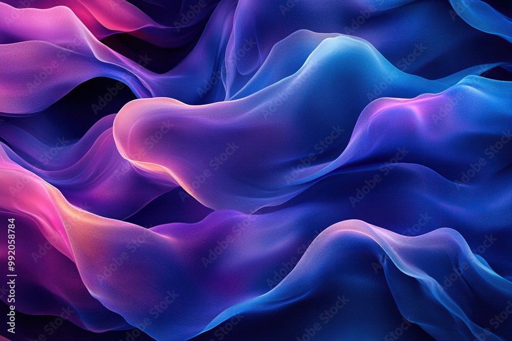 A high-resolution, minimalist abstract background featuring fluid waves of vibrant colors in shades of blue and purple. A high-resolution, minimalist abstract background featuring fluid waves of vibrant colors in shades of blue and purple.