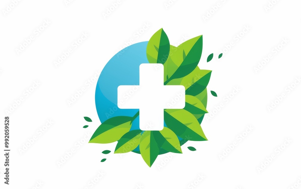 logo with blue and green color scheme, featuring a central medical cross symbol inside a circle on a solid white background, suitable for healthcare or business branding. logo with blue and green color scheme, featuring a central medical cross symbol inside a circle on a solid white background, suitable for healthcare or business branding.