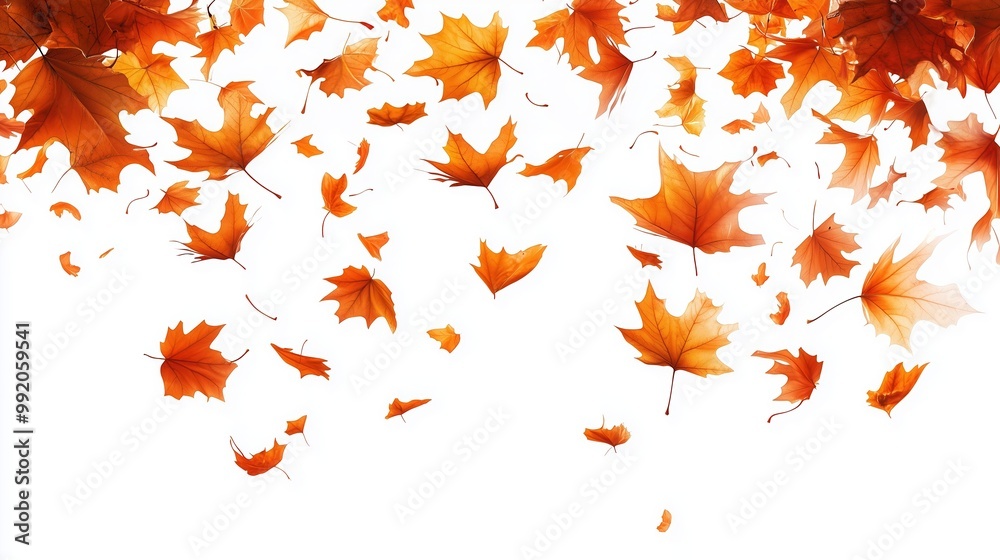 Autumn background with falling leaves isolated on white background Autumn background with falling leaves isolated on white background