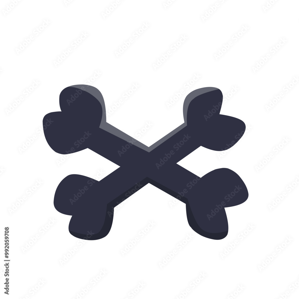 Crossbones Icon. Spooky Halloween Event. Crossbones Icon. Spooky Halloween Event.
