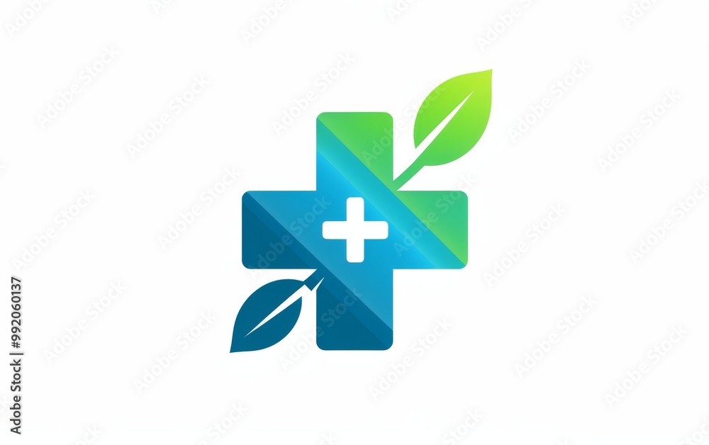 blue and green logo with a medical cross inside a circle, simple and clean design for a business logo on a white background. blue and green logo with a medical cross inside a circle, simple and clean design for a business logo on a white background.