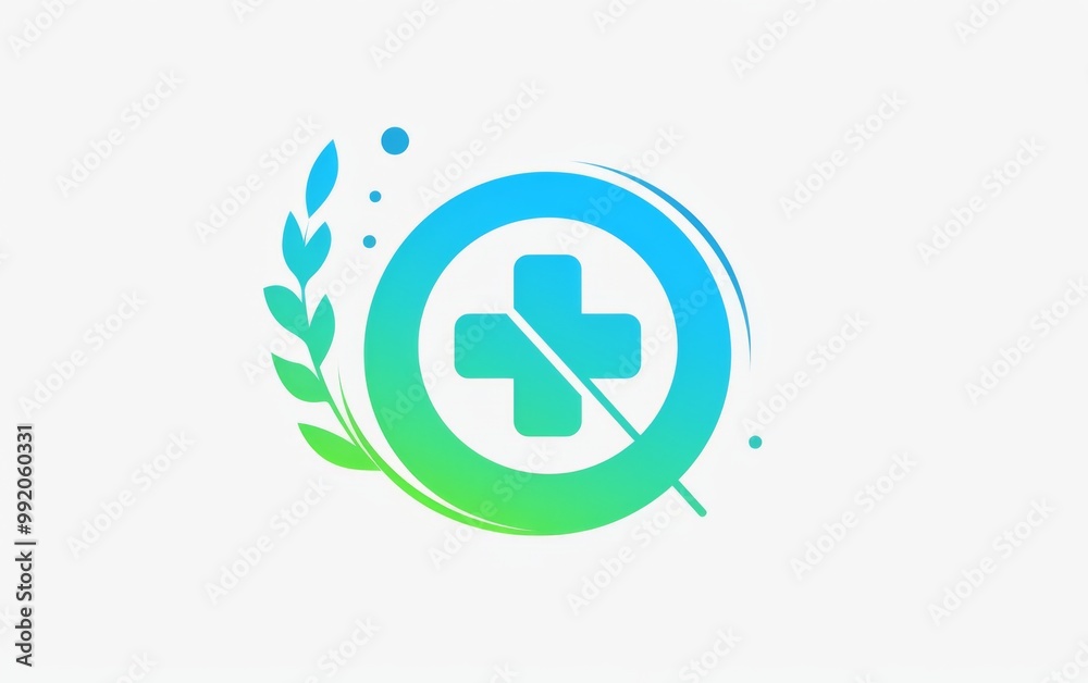 blue and green logo with a medical cross inside a circle, simple and clean design for a business logo on a white background. blue and green logo with a medical cross inside a circle, simple and clean design for a business logo on a white background.