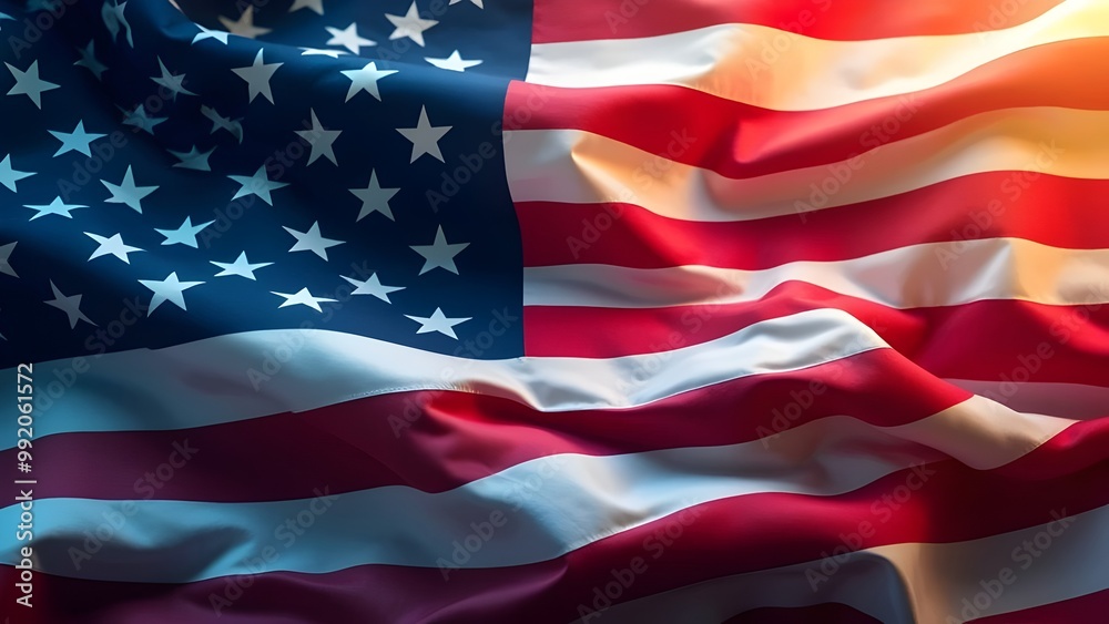 Close-Up of Waving American Flag Close-Up of Waving American Flag