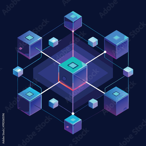 Blockchain Chain Links: A stylized image of interconnected chain links made from digital blocks, glowing with a futuristic metallic sheen, representing blockchain technology.