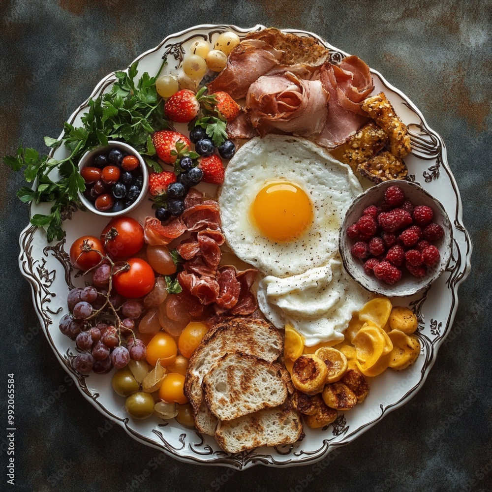 A healthy Breakfast food plate A healthy Breakfast food plate