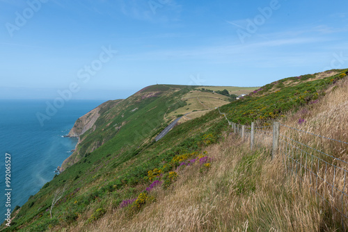 View from Beacon Tor of Countisbury Hill in Exmoor National Park