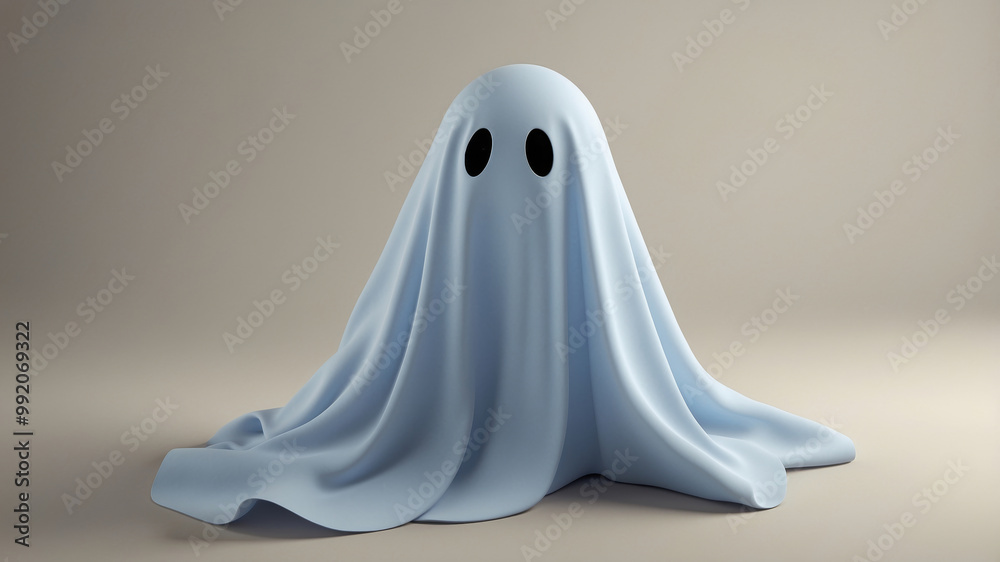 Ghost draped in soft blue cloth Ghost draped in soft blue cloth