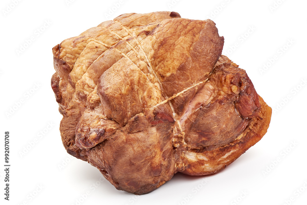 Smoked pork loin, isolated on white background Smoked pork loin, isolated on white background