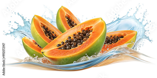 papaya isolated on transparent background png