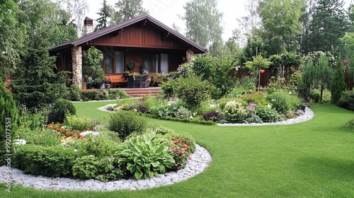 Creating a Serene Outdoor Escape: The Art of Elegant Topiary Trees, Lush Lawns, and Beautifully Defined Garden Borders