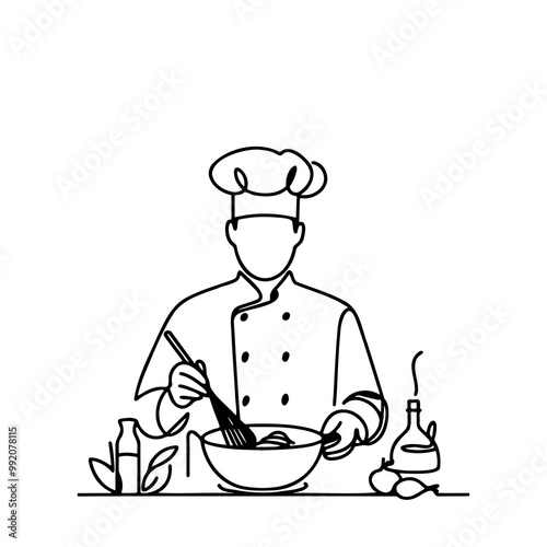 chef or cook in the restaurant