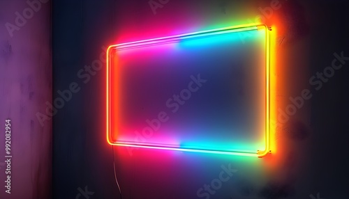 Vibrant Neon Frame Showcasing Dynamic Lighting Effects