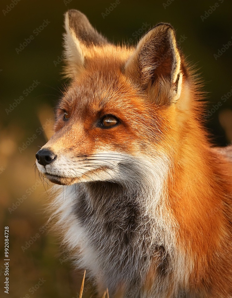 Isolated red fox with depth of field showcasing bushy tail and striking fur color Isolated red fox with depth of field showcasing bushy tail and striking fur color