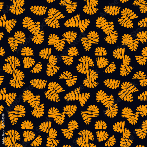 African style seamless pattern. Bright ethnic, tribal ornament. Floral motif ornamental background. Ankara wax inspired fabric, cloth, textile print, digital paper. Freehand design abstract wallpaper