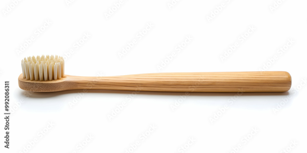 Eco-friendly bamboo toothbrush on white background, sustainable, natural, biodegradable Eco-friendly bamboo toothbrush on white background, sustainable, natural, biodegradable