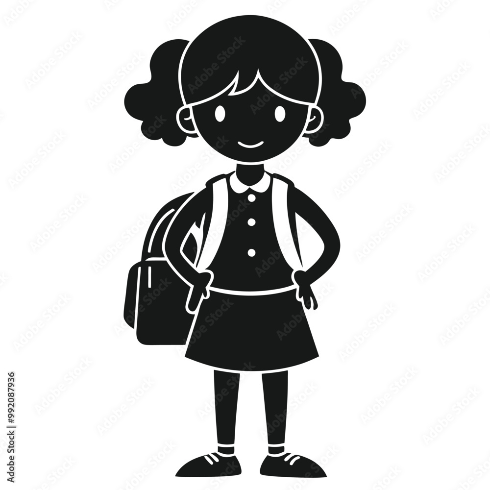 elementary school student girl with schoole elementary school student girl with schoole