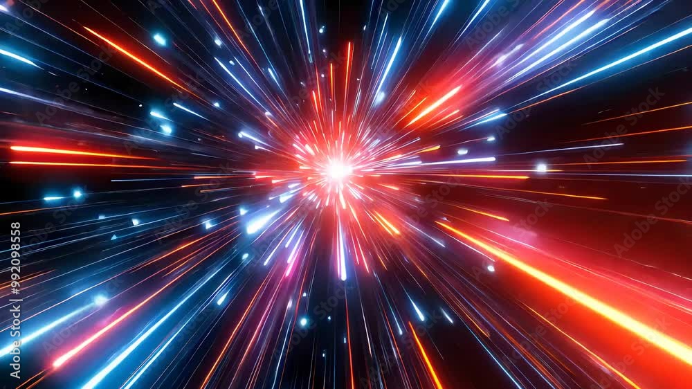 Dynamic light burst with red and blue streaks, representing speed, energy, motion, and futuristic technology in a vibrant space environment.
Dynamic light burst with red and blue streaks, representing speed, energy, motion, and futuristic technology in a vibrant space environment.