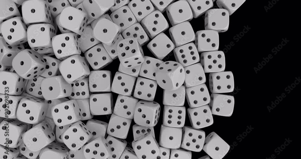 3D white dice transitions against alpha channels 3D white dice transitions against alpha channels