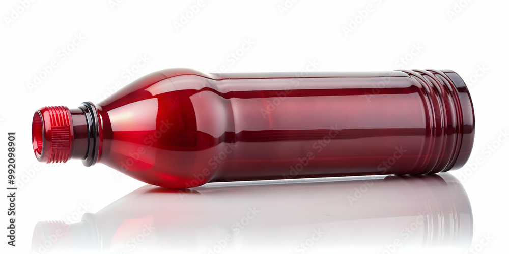 Dark red plastic bottle isolated on white background, dark red, plastic, bottle, isolated, red color, container, packaging Dark red plastic bottle isolated on white background, dark red, plastic, bottle, isolated, red color, container, packaging