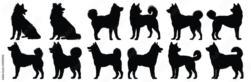 custom made wallpaper toronto digitalDog silhouettes set, pet pack of vector silhouette design, isolated background