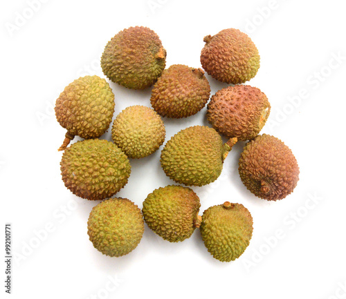 Litchi isolated on the white background.